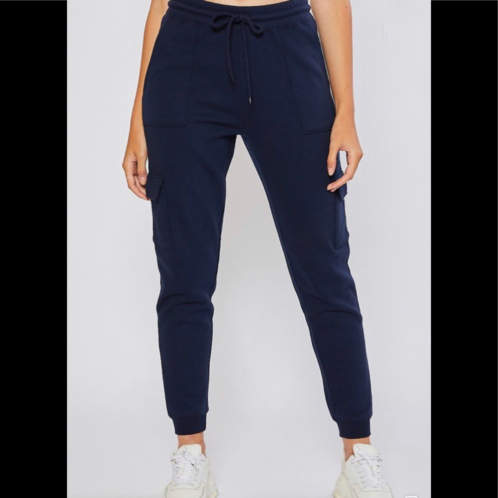 Fleece Hight Rise Cargo joggers pants